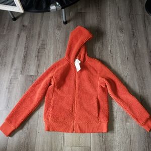 Uniqlo Women blocktech fleece pile lined hoodie.